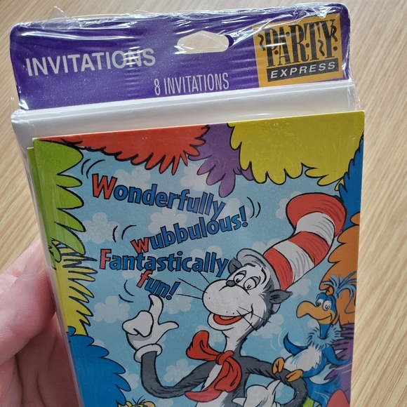 Wubbulous World Of Dr.Seuss Party Express Hallmark Birthday Party Invitation 8pk - Picture 2 of 5